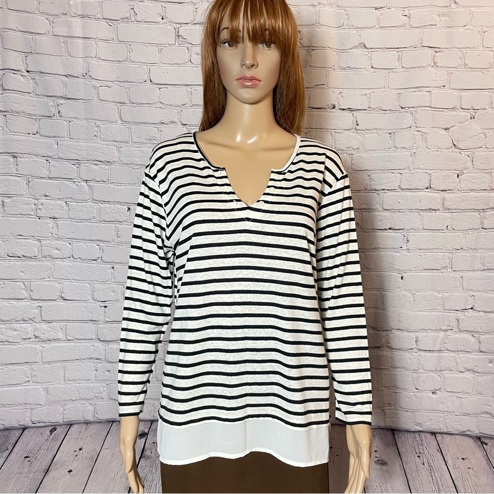 NWT New Sanctuary Blossom & Clover Striped Layered Top Size M